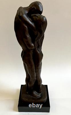 Nude Embrace Sculpture of a Couple by Austin Prod, Signed, 1981 Vintage, 21