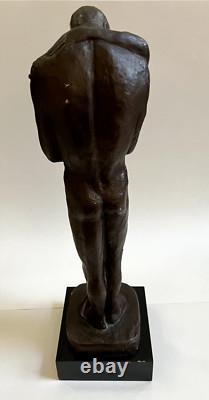 Nude Embrace Sculpture of a Couple by Austin Prod, Signed, 1981 Vintage, 21
