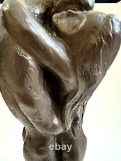 Nude Embrace Sculpture of a Couple by Austin Prod, Signed, 1981 Vintage, 21