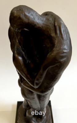 Nude Embrace Sculpture of a Couple by Austin Prod, Signed, 1981 Vintage, 21