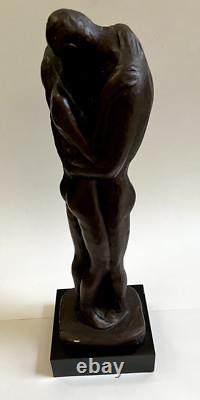 Nude Embrace Sculpture of a Couple by Austin Prod, Signed, 1981 Vintage, 21