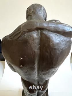 Nude Embrace Sculpture of a Couple by Austin Prod, Signed, 1981 Vintage, 21