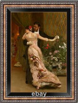 Old Master-Art Antique Oil Painting female dance couple on canvas 24x36