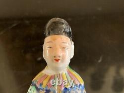 Old Pair of Chinese Famille Rose Signed Porcelain Figurines