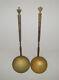 Old Vtg 20th Century Pair Of Iron And Brass Dipper And Strainer. Signed T. Loose