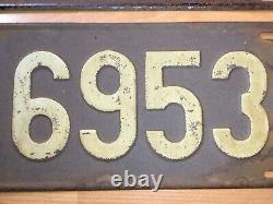 Old Vtg Antique 1914 Ny License Plate Automobile Car Truck Metal 69536 Pair Sign