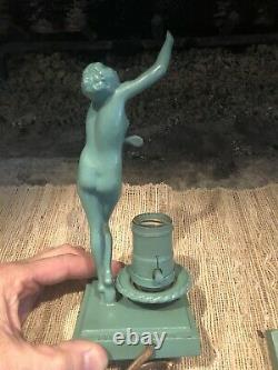 Original Frankart L206 Signed Art Deco Figural Pair Of Lamps Near Mint Condt