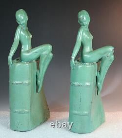 Original Frankart Pair B-406 Art Deco Nude Signed Bookends