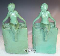 Original Frankart Pair B-406 Art Deco Nude Signed Bookends