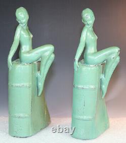 Original Frankart Pair B-406 Art Deco Nude Signed Bookends