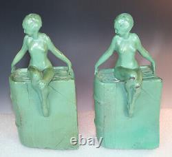 Original Frankart Pair B-406 Art Deco Nude Signed Bookends