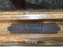 Original Pair Antique Aren Bakker (1806-1843) Dutch Painting Signed & Framed