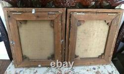 Original Pair Antique Aren Bakker (1806-1843) Dutch Painting Signed & Framed