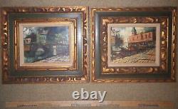 Original Signed VOLMAR Antique Oil Paintings matched pair