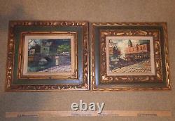 Original Signed VOLMAR Antique Oil Paintings matched pair