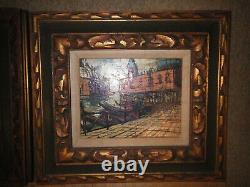 Original Signed VOLMAR Antique Oil Paintings matched pair