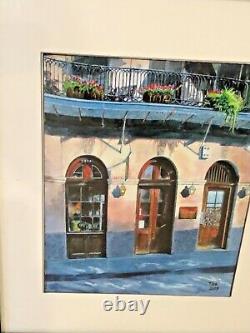 Original Vintage Signed Pair Of New Orleans Streetscape Watercolor Paintings