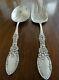 Ornate Pair Of Sterling Silver Salad Serving Set Fork & Spoon Signed No Mono