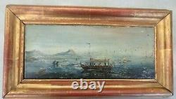 Outstanding Pair Of Antique Paintings Marine (seascape) On Wood Signed