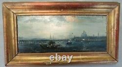 Outstanding Pair Of Antique Paintings Marine (seascape) On Wood Signed