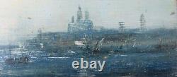 Outstanding Pair Of Antique Paintings Marine (seascape) On Wood Signed