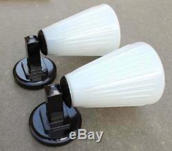 PAIR 1930s Art Deco Bakelite wall sconce lights NOS original German signed NEW