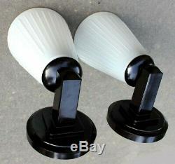 PAIR 1930s Art Deco Bakelite wall sconce lights NOS original German signed NEW