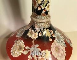 PAIR 19th Century Meiji Period Japanese Kutani or Taisho Vases Signed ca 1890