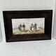 Pair (2) Antique Hand Painted Dutch Tiles Framed Signed