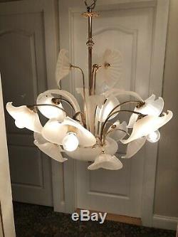 PAIR AVAILABLE XL Vintage Vetreria Murano Glass Sculptural Chandelier AMAZING