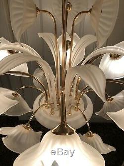 PAIR AVAILABLE XL Vintage Vetreria Murano Glass Sculptural Chandelier AMAZING