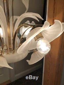 PAIR AVAILABLE XL Vintage Vetreria Murano Glass Sculptural Chandelier AMAZING