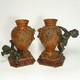 Pair Antique French Bronze Putti Vases Signed Auguste Moreau