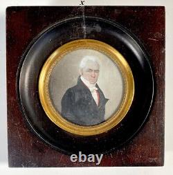 PAIR Antique c. 1823 Portrait Miniatures, Man & Wife, Artist Signed HERMANN, 1823