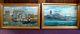 Pair Antique Signed F P Simms 1905 Oil Painting River Mersey Ferry Liverpool X 2