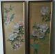 Pair Chinese Antique Silkscreen Hand Painted Framed Pictures (qing Dynasty) V. G