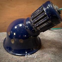 PAIR Cobalt Porcelain 8 Industrial Gas Sign Lights withGoosenecks UL-Sockets