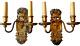Pair. E F Caldwell Hand Painted Signed Sconces Circa 1910. Offers Welcome