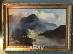 PAIR FINE F E. Jamieson Antique 19th Century British Scottish Loch OIL PAINTING