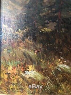 PAIR FINE F E. Jamieson Antique 19th Century British Scottish Loch OIL PAINTING