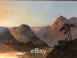 PAIR FINE F E. Jamieson Antique 19th Century British Scottish Loch OIL PAINTING