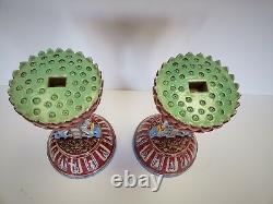 PAIR IMPERIAL Famille Rose Emblem Altar Ornament QIANLONG Seal RARE QING DYNASTY