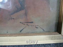 PAIR OF ANTIQUE CIRCA 1890s ITALIAN illegibly signed PORTRAITS