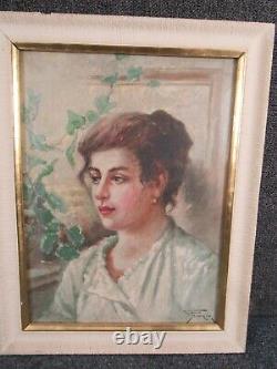 PAIR OF ANTIQUE CIRCA 1890s ITALIAN illegibly signed PORTRAITS