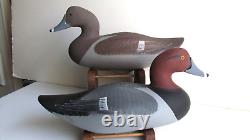 PAIR OF Redhead Decoy's by Jimmy Pierce of Havre de Grace MD SIGNED