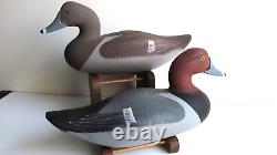 PAIR OF Redhead Decoy's by Jimmy Pierce of Havre de Grace MD SIGNED