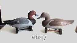 PAIR OF Redhead Decoy's by Jimmy Pierce of Havre de Grace MD SIGNED