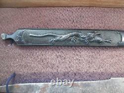 PAIR OLD SAMURAI JAPANESE SWORD soft metal kozuka & KOGI wakizashi/Katana SIGNED