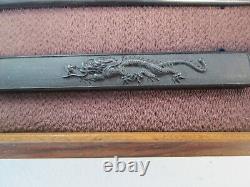 PAIR OLD SAMURAI JAPANESE SWORD soft metal kozuka & KOGI wakizashi/Katana SIGNED