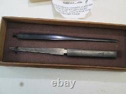 PAIR OLD SAMURAI JAPANESE SWORD soft metal kozuka & KOGI wakizashi/Katana SIGNED